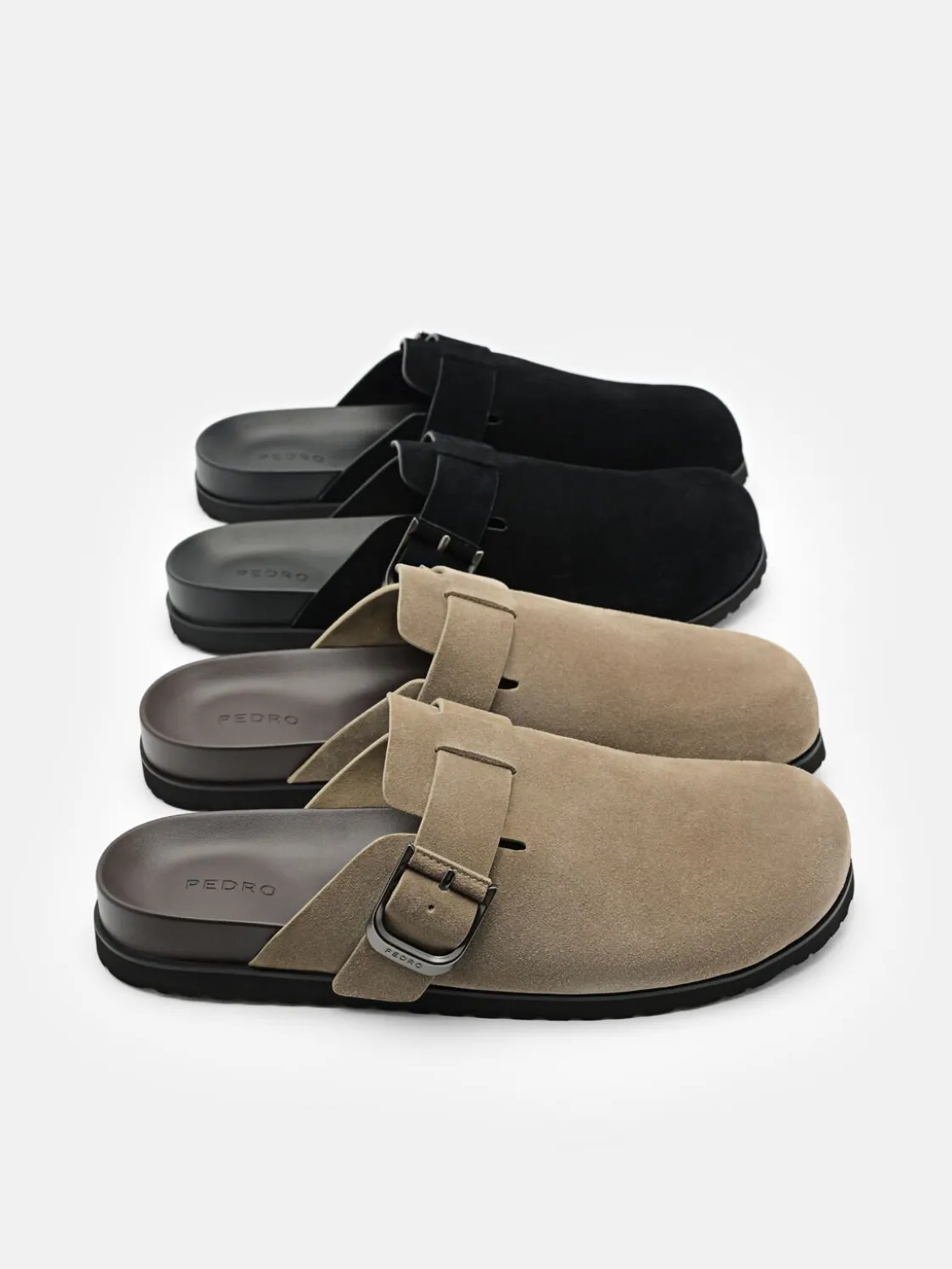 Helix Suede Mules - Dark Taupe