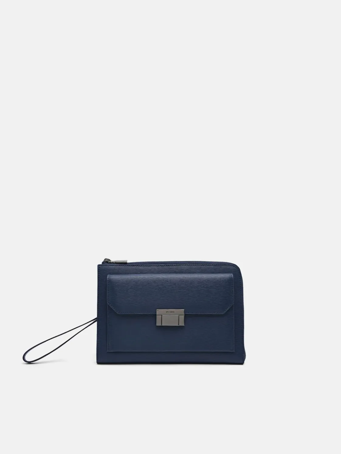 Henry Leather Clutch Bag - Navy