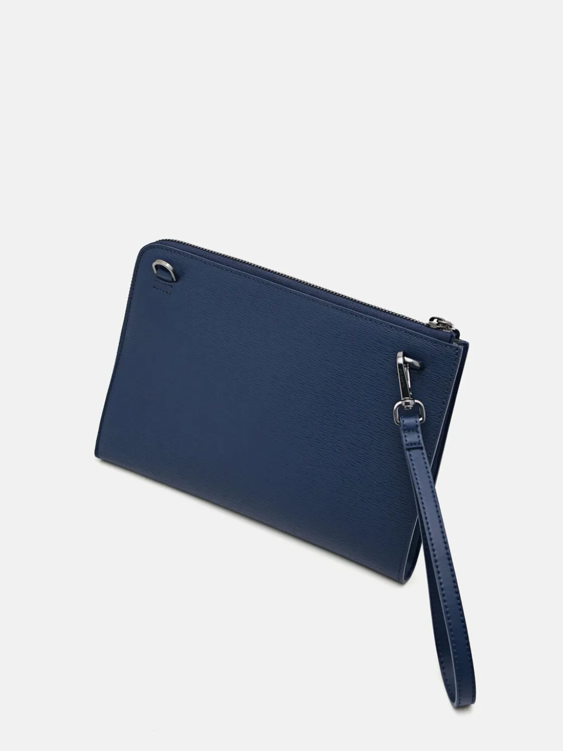 Henry Leather Clutch Bag - Navy