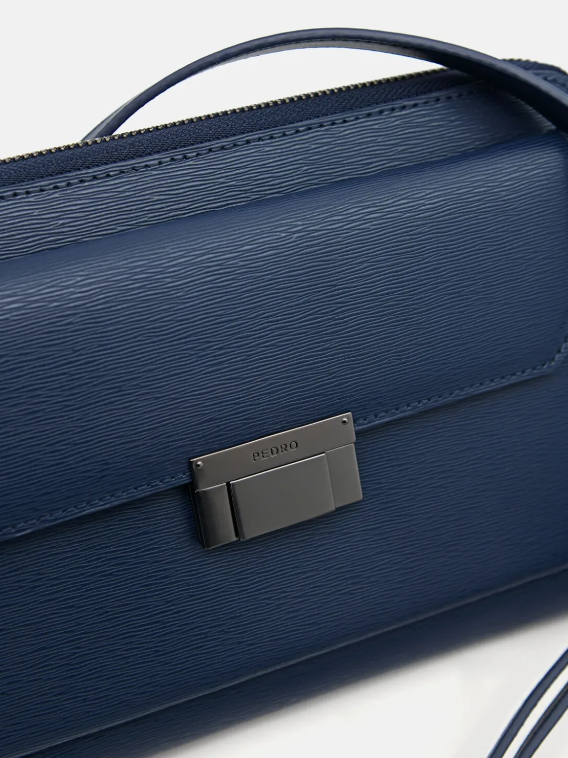 Henry Leather Clutch Bag - Navy