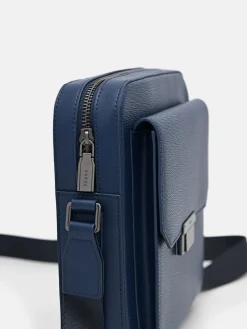 Henry Leather Sling Bag - Navy