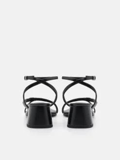 Hitch Ankle Strap Heel Sandals - Black