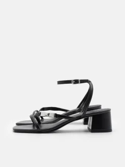 Hitch Ankle Strap Heel Sandals - Black