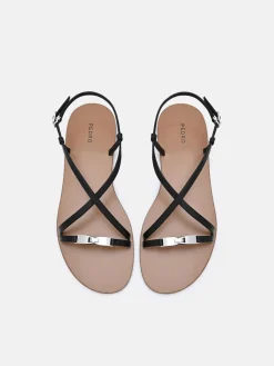 Hitch Ankle Strap Sandals - Black