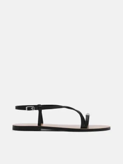 Hitch Ankle Strap Sandals - Black