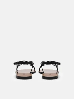 Hitch Ankle Strap Sandals - Black