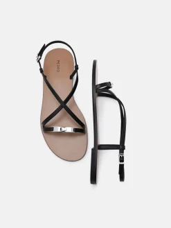 Hitch Ankle Strap Sandals - Black
