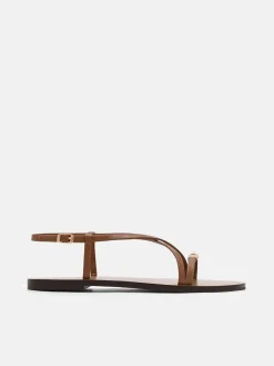 Hitch Ankle Strap Sandals - Cognac