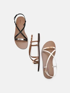 Hitch Ankle Strap Sandals - Cognac