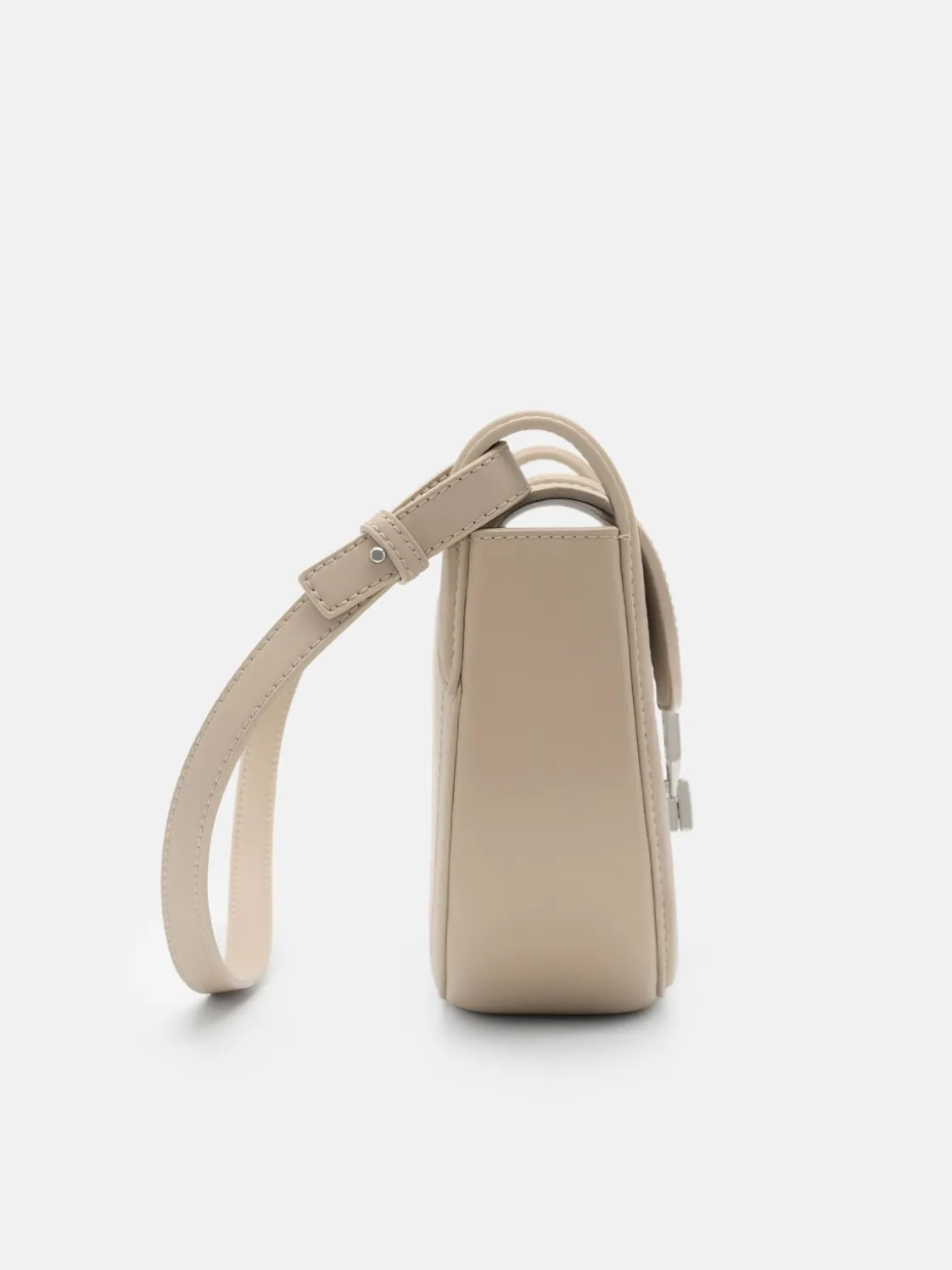 Hitch Leather Shoulder Bag - Light Taupe