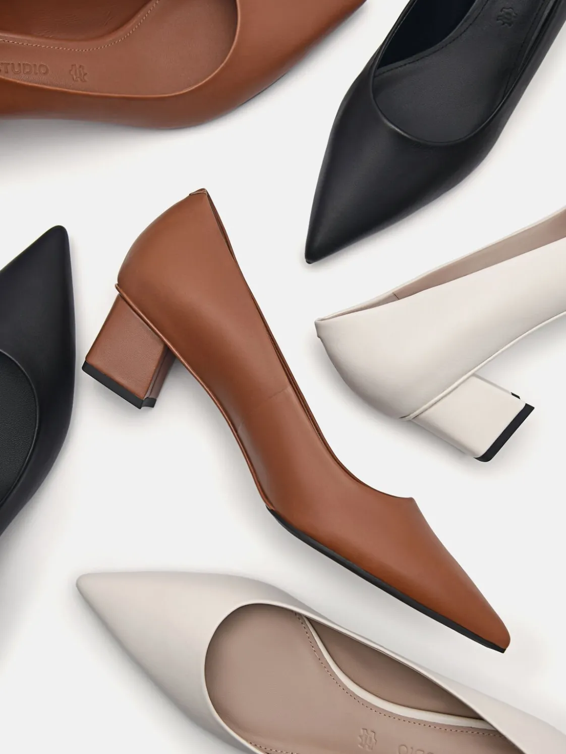 Ines Leather Pumps - Chalk