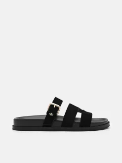 Iza Suede Sandals - Black