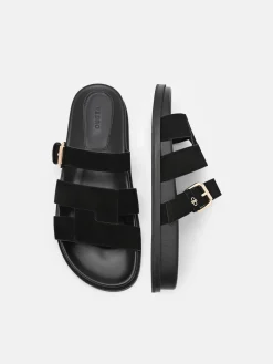 Iza Suede Sandals - Black