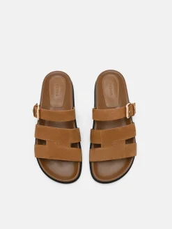 Iza Suede Sandals - Cognac