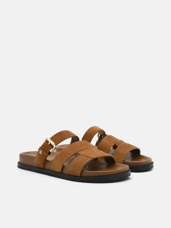 Iza Suede Sandals - Cognac