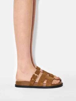 Iza Suede Sandals - Cognac