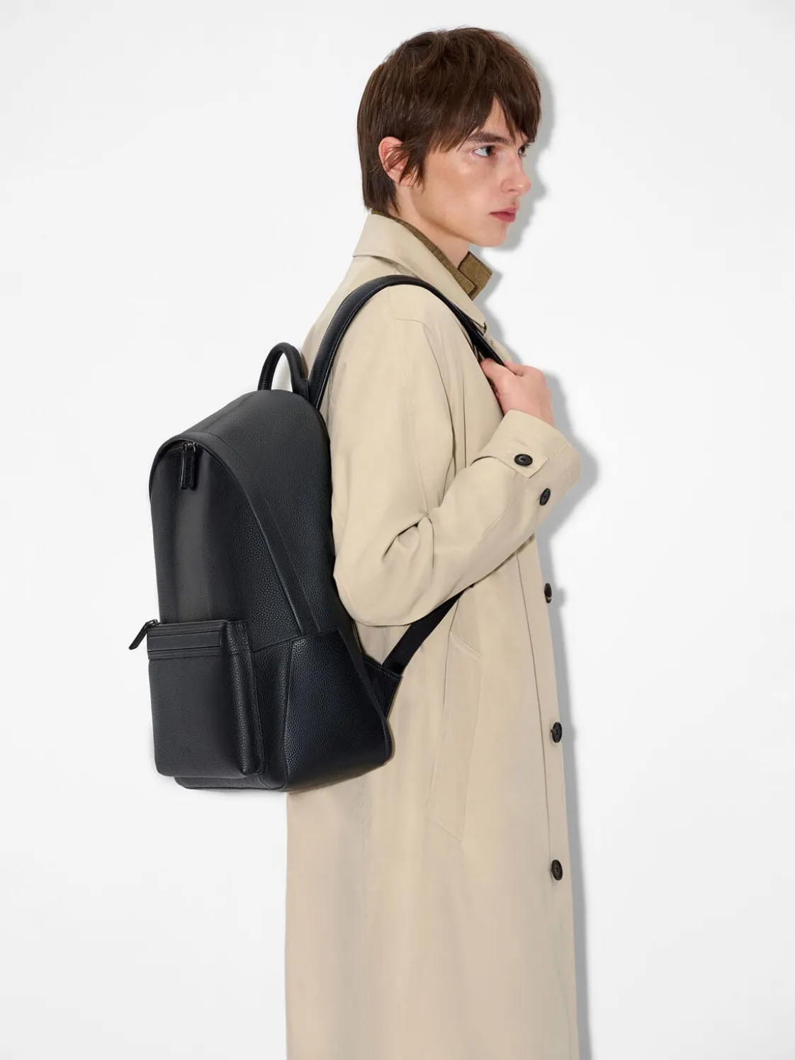 James Leather Backpack - Black