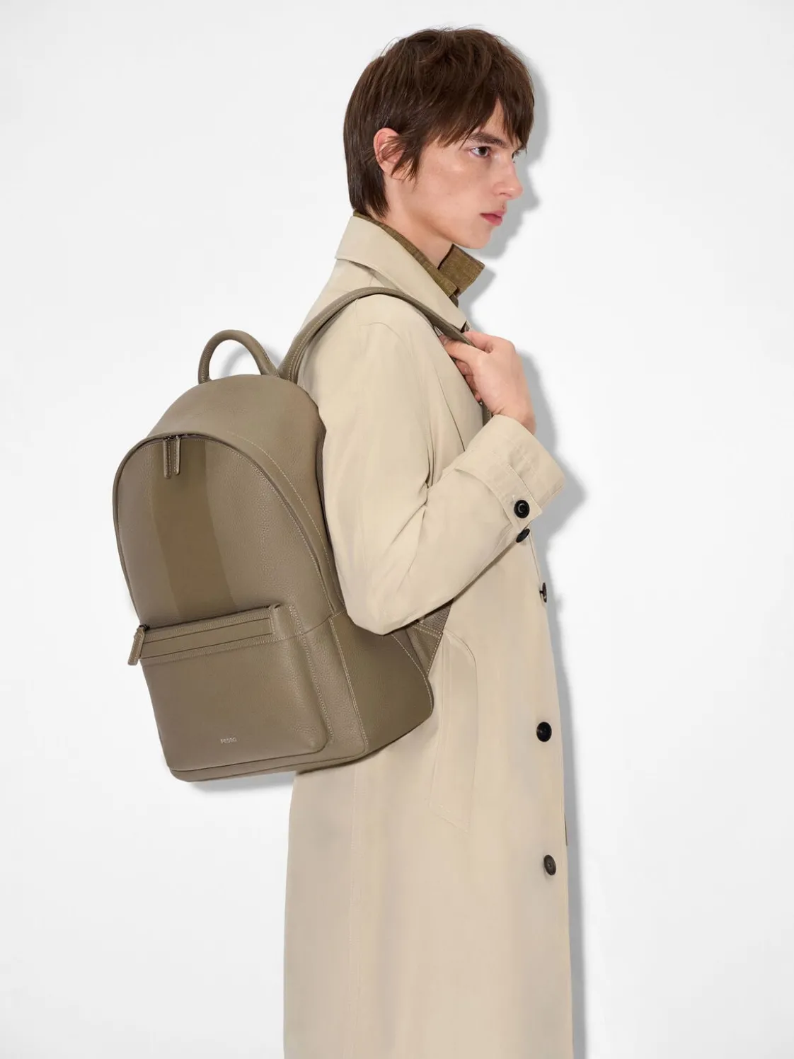 James Leather Backpack - Dark Taupe