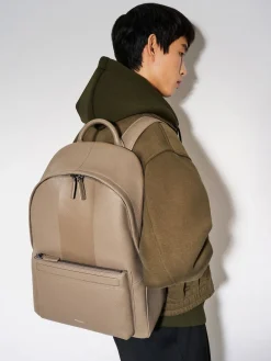 James Leather Backpack - Dark Taupe