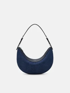 Jatte Denim Crescent Shoulder Bag - Blue Denim