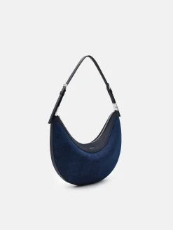 Jatte Denim Crescent Shoulder Bag - Blue Denim