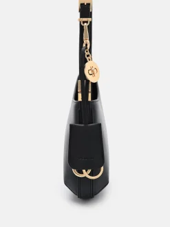 Jatte Leather Charm Shoulder Bag - Black