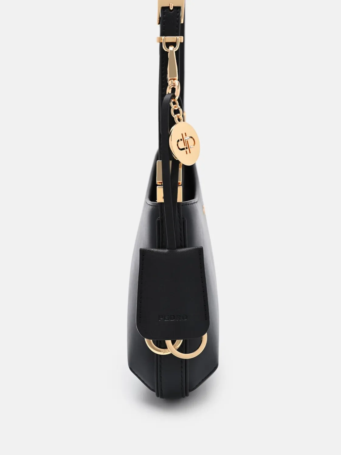 Jatte Leather Charm Shoulder Bag - Black