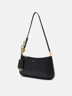 Jatte Leather Charm Shoulder Bag - Black