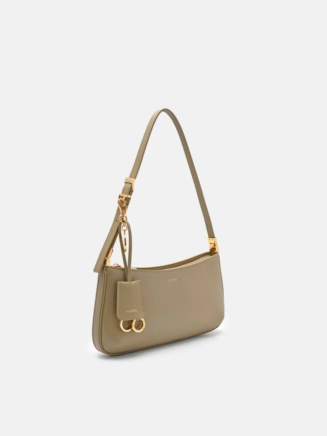 Jatte Leather Charm Shoulder Bag - Olive