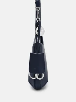 Jatte Leather Charm Shoulder Bag - Navy