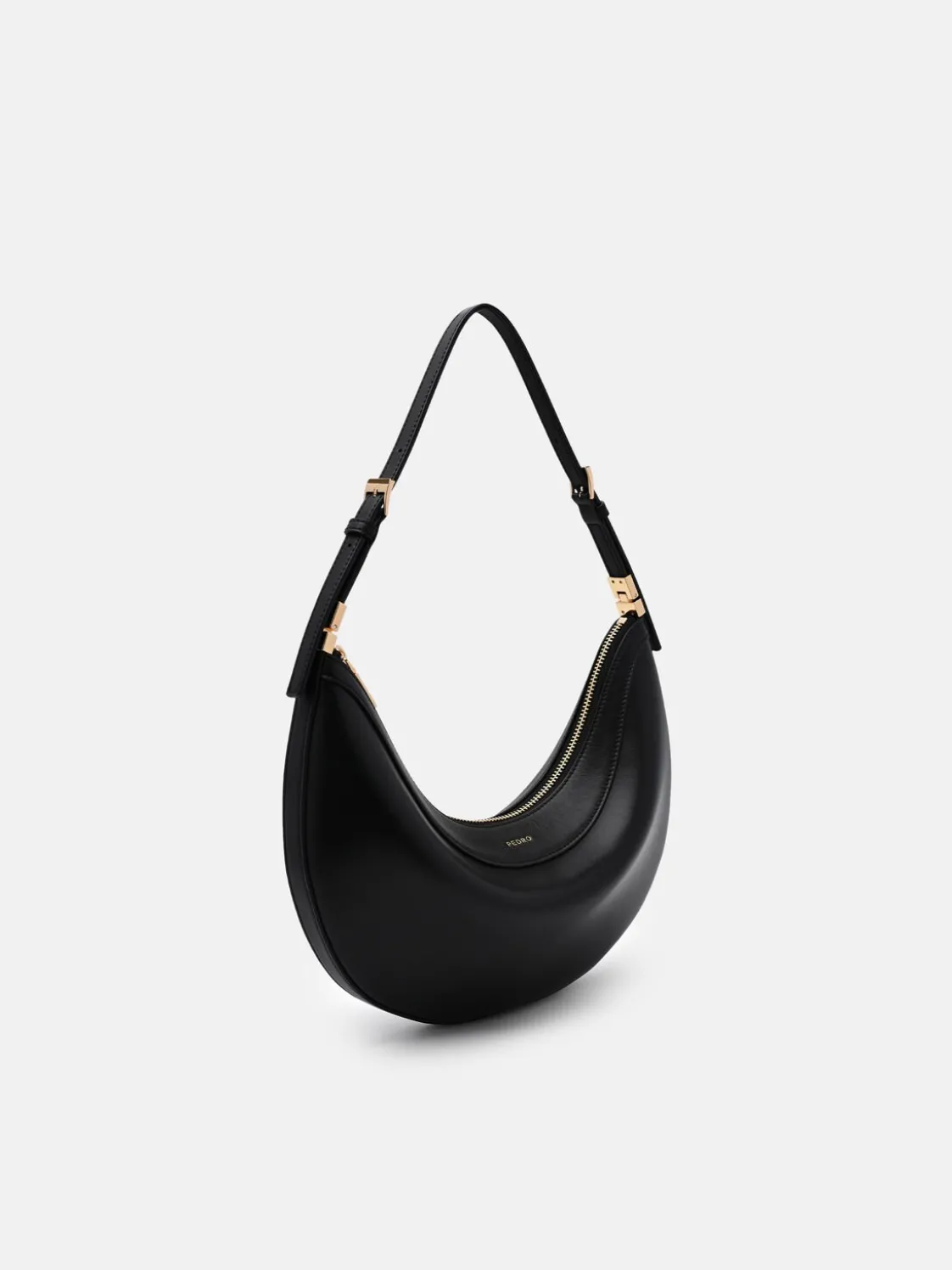 Jatte Leather Crescent Shoulder Bag - Black