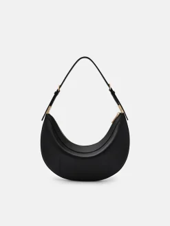 Jatte Leather Crescent Shoulder Bag - Black