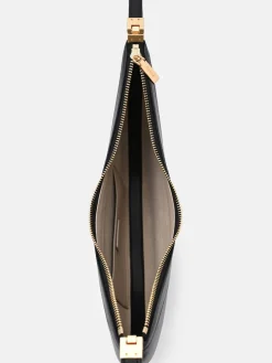 Jatte Leather Crescent Shoulder Bag - Black