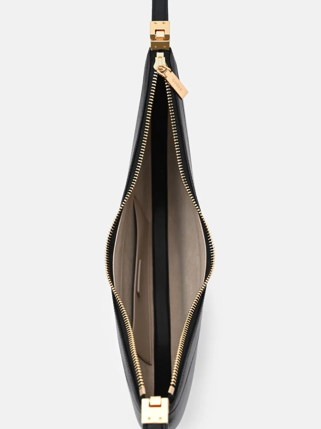 Jatte Leather Crescent Shoulder Bag - Black