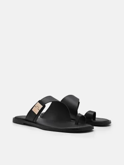 Jatte Leather Sandals - Black