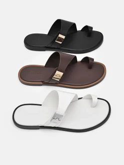 Jatte Leather Sandals - Dark Brown