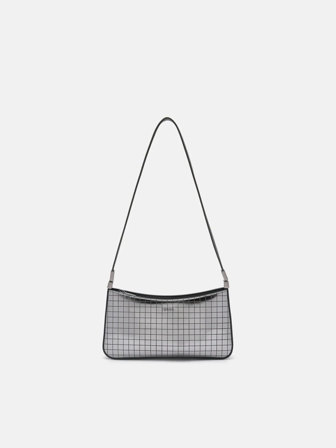 Jatte Metallic Leather Pouch - Silver