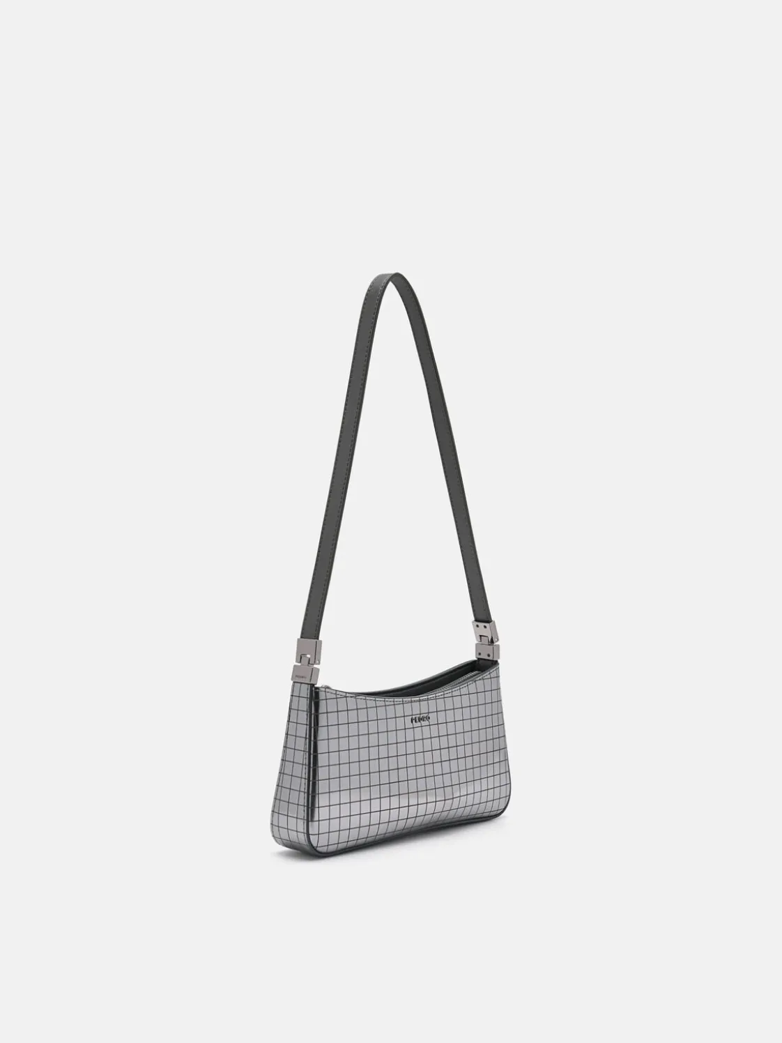 Jatte Metallic Leather Pouch - Silver