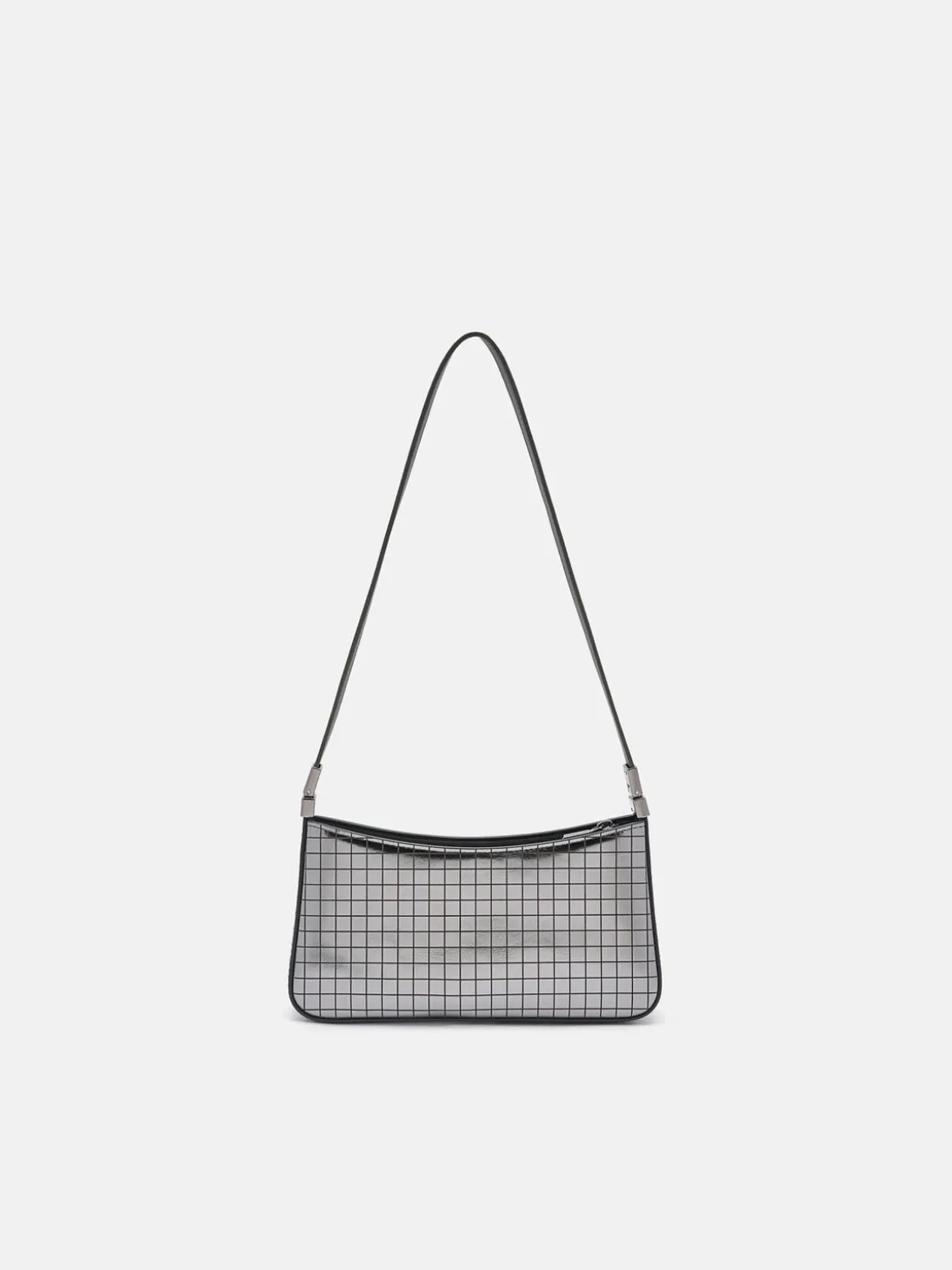 Jatte Metallic Leather Pouch - Silver