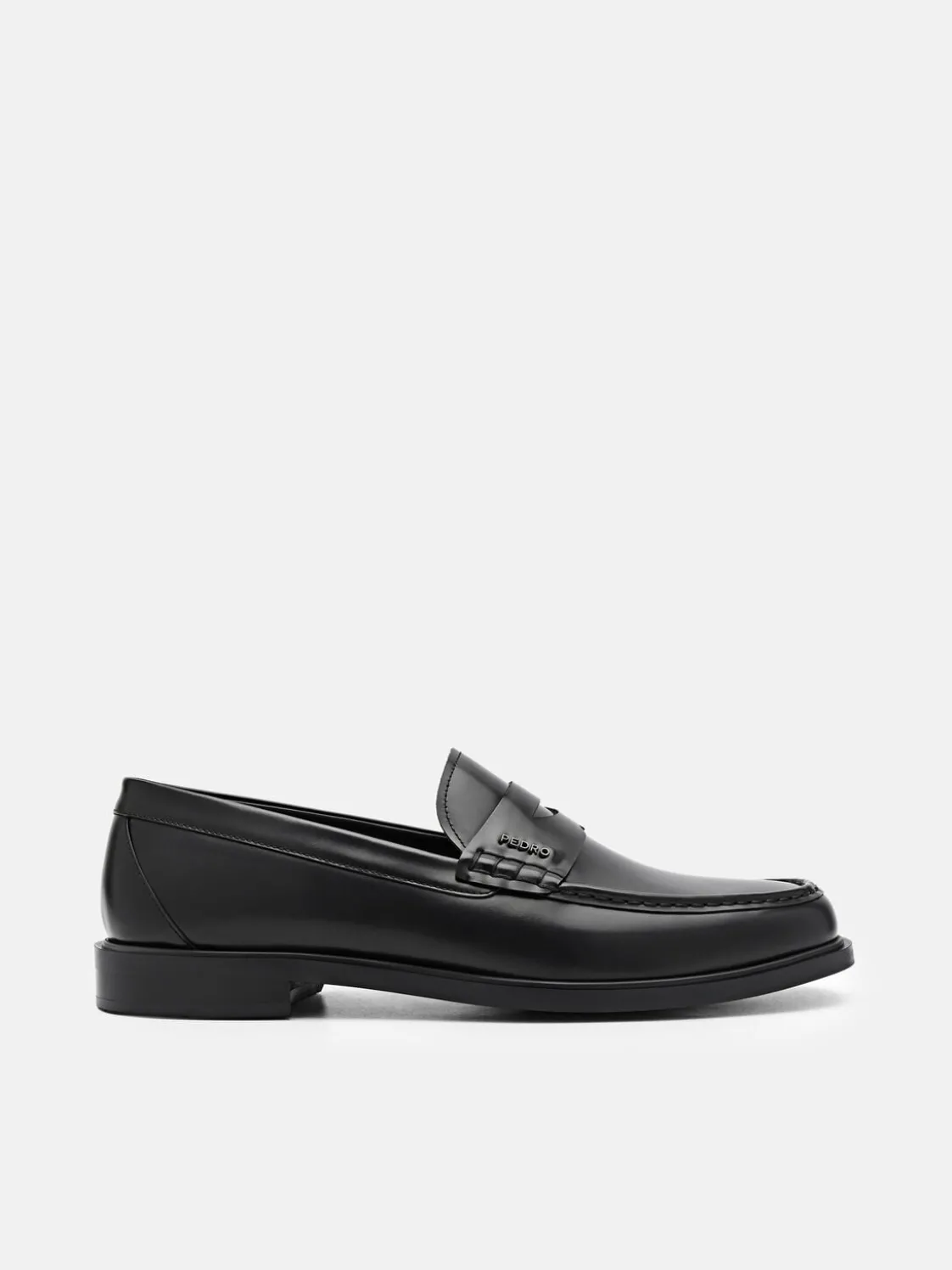Keith Leather Penny Loafers - Black