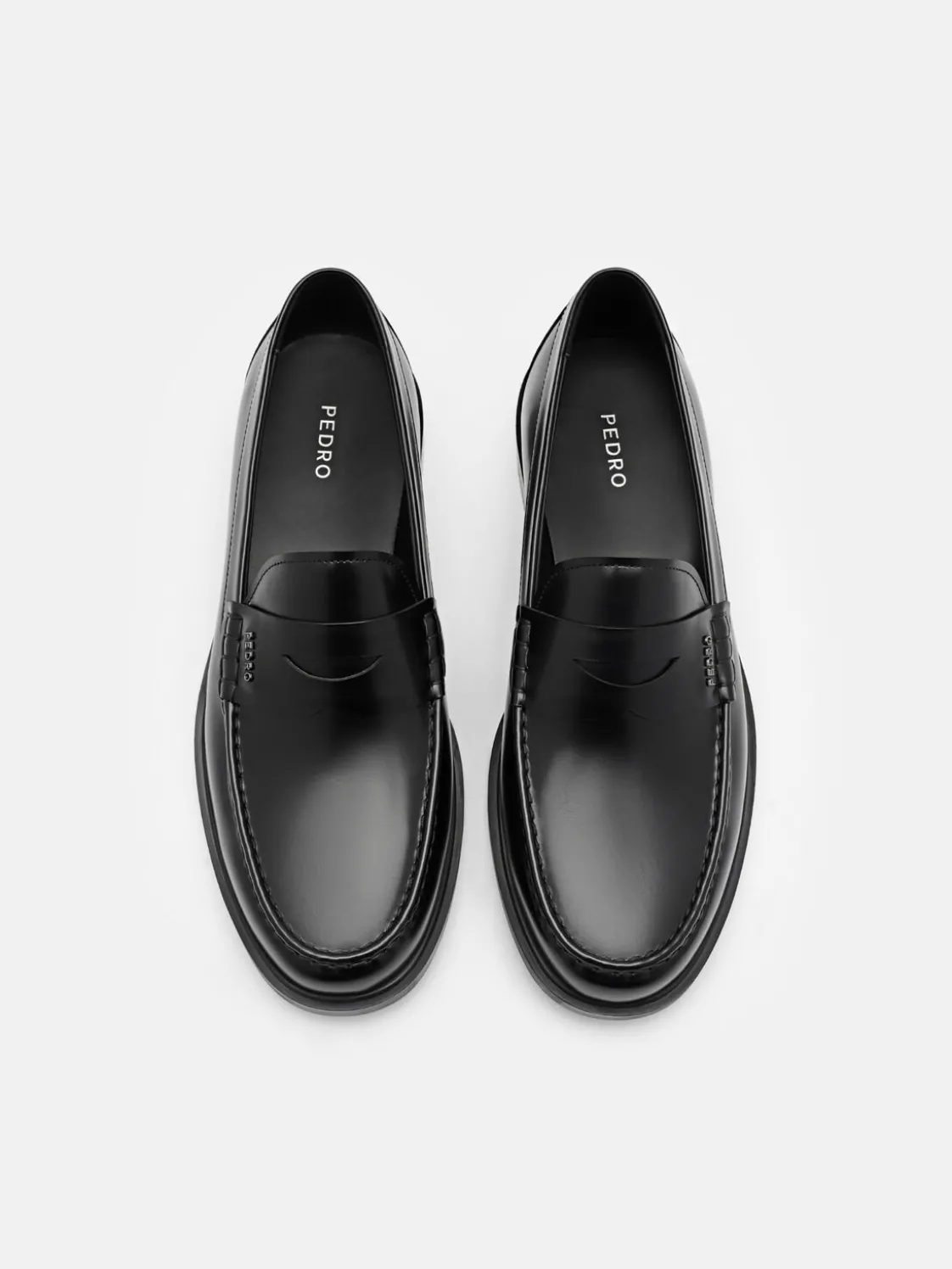 Keith Leather Penny Loafers - Black