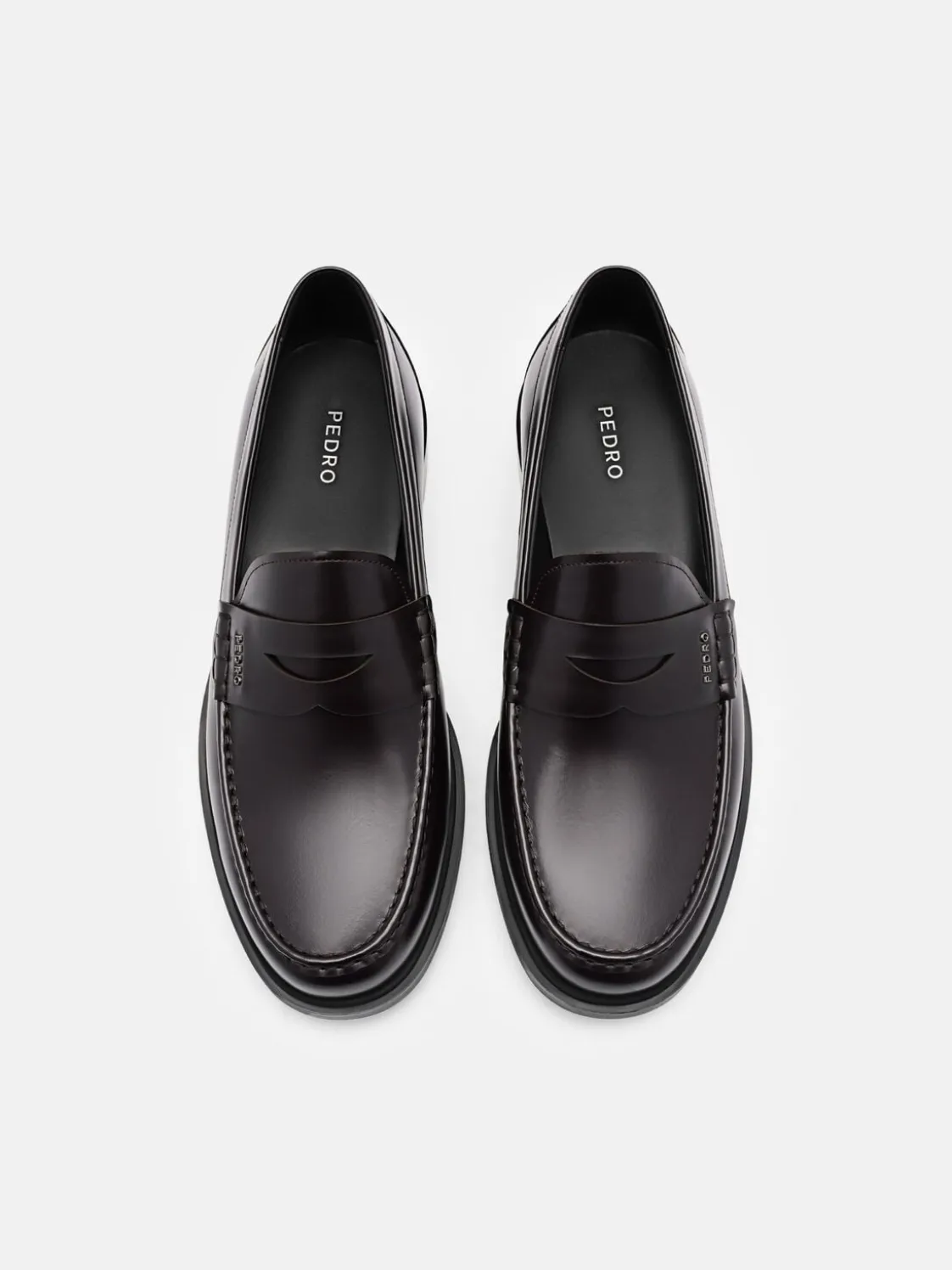 Keith Leather Penny Loafers - Mahogany