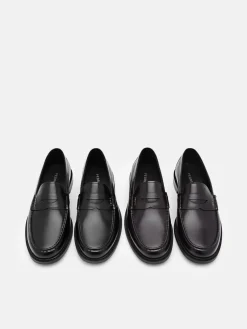 Keith Leather Penny Loafers - Mahogany