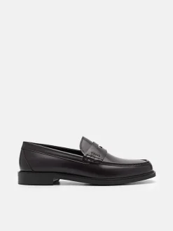Kieran Leather Penny Loafers - Mahogany