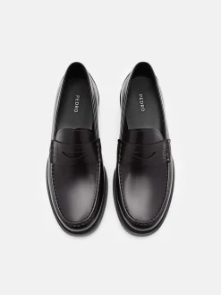 Kieran Leather Penny Loafers - Mahogany