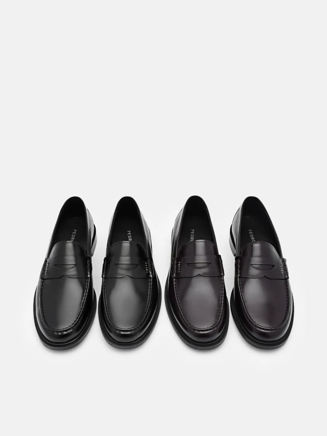 Kieran Leather Penny Loafers - Mahogany