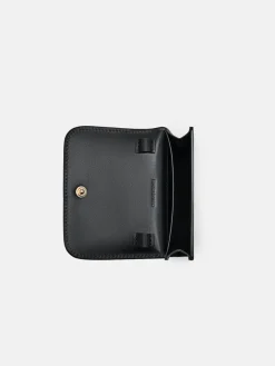 Leather Bi-Fold Card Holder - Black