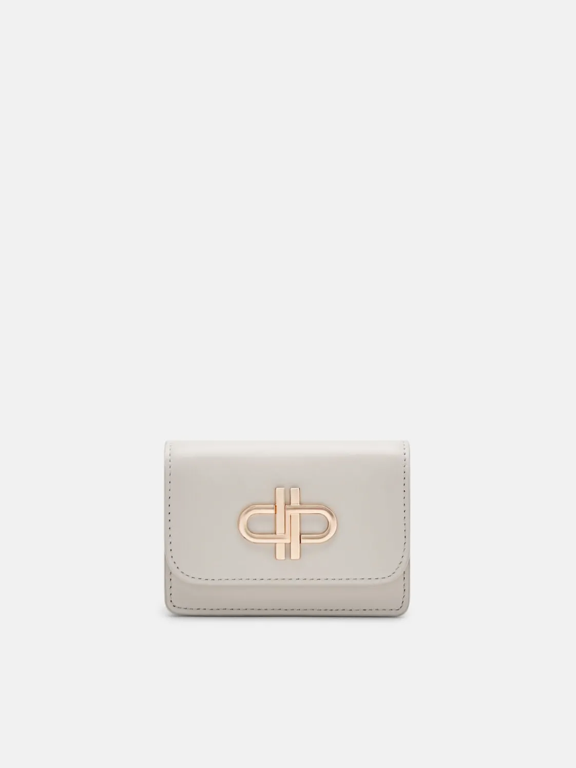 Leather Bi-Fold Card Holder - Chalk