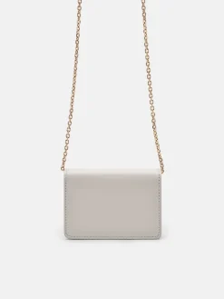Leather Bi-Fold Card Holder - Chalk