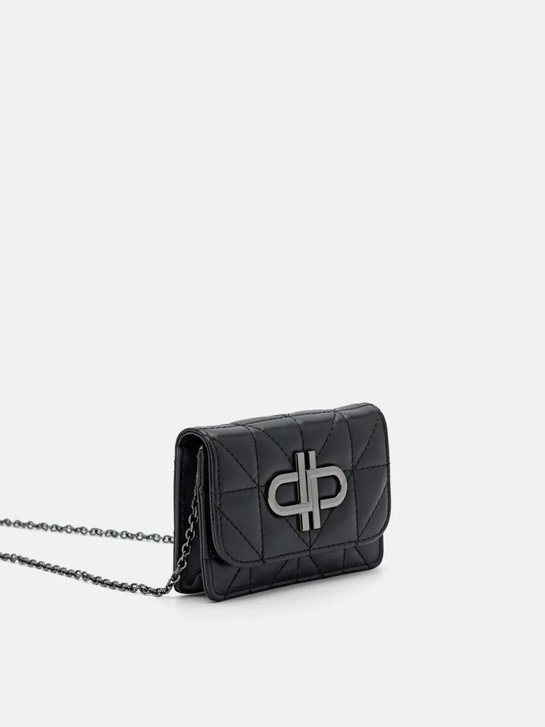 Leather Bi-Fold Card Holder in Pixel - Black